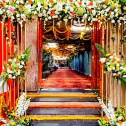 Festive Floral Entrance Decor